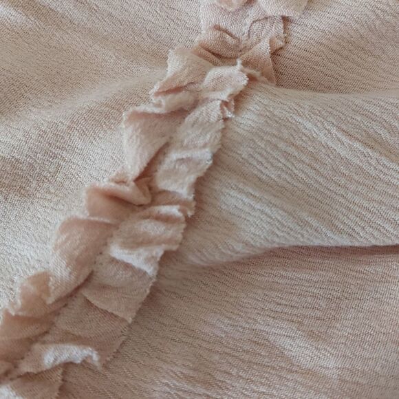 Anthropologie Easel Pink Ruffled Tiered Bohemian Dress Size Small (runs large) - Picture 6 of 11